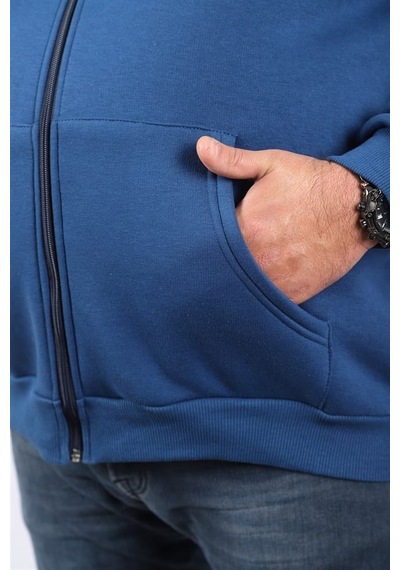 Moc Grande Mocgrande Büyük Beden Unisex Kapüşonlu 3ip Sweat 11701 Indıgo Indigo