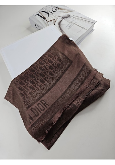 Cd Desen Kaşmir İpek Şal Silk Scarfs Hijab İthal Ürün Acı kahve