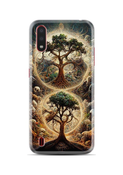 Samsung Galaxy Uyumlu A01 Kılıf Boutique Baskılı Resimli İkili Ağaç Pcode -036