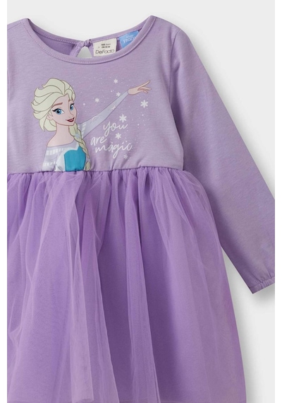 Defacto Kız Bebek Frozen Uzun Kollu Tül Elbise F4564a525aupr251 Mor