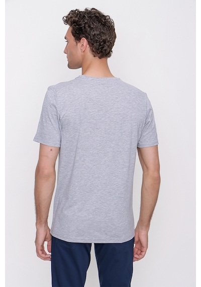 Morven Erkek Gri Basic Düz %100 Pamuk Bisiklet Yaka Dynamic Fit - 541060839 Gri