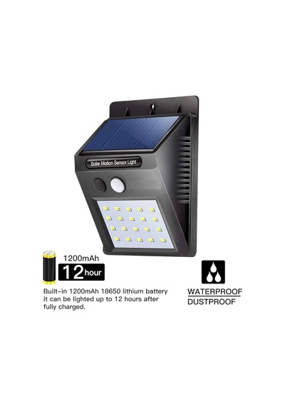 20 Ledli Hareket Sensörlü Dış Mekan Solar Lamba Standart