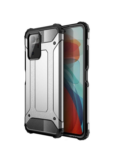 Noktaks - Xiaomi Uyumlu Xiaomi Poco X3 Gt - Kılıf Çift Katman Zırh Tank Crash Military Kapak - Gri