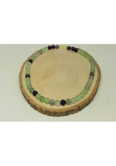 Florit Taşı Kolye 8mm (Klipsli) Kırmızı