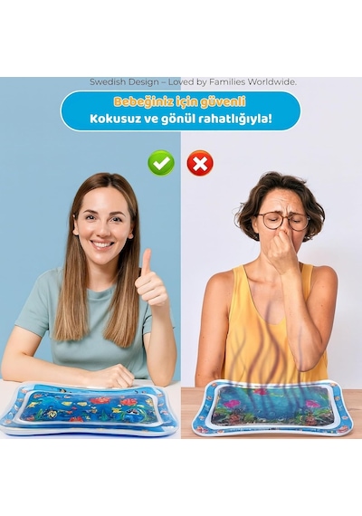 Sweden Baby Bebek Su Oyun Matı Tummy Time Test Raporlu, Sızdırmaz Ve Bpa'sız