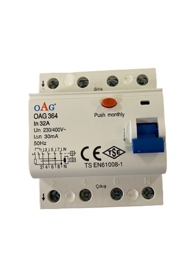 Oag Kaçak Akım Rölesi 4 32 A 30 Ma