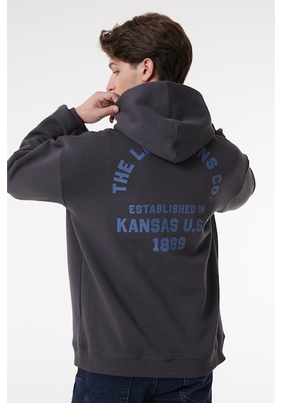 Lee Relaxed Fit Geniş Kesim Kapüşonlu Içi Polarlı Sırt Baskılı Antrasit Sweatshirt LM05RHON Siyah Lee Relaxed Fit Geniş Kesim Kapüşonlu Içi Polarlı Sırt Baskılı Antrasit Sweatshirt LM05RHON Siyah