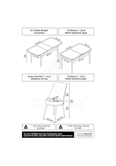 Canisa Nira Serisi 70x114 Mdf Açılabilir Beyaz Masa Takımı 6 Antrasit Sandalye Krom Detay Masa Beyaz Sandalye Antrasit Ayaklar Krom Canisa Nira Serisi 70x114 Mdf Açılabilir Beyaz Masa Takımı 6 Antrasit Sandalye Krom Detay Masa Beyaz Sandalye Antrasit Ayaklar Krom
