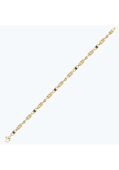 Altınbaş Siyah Taşlı Altın Erkek Zincir Bileklik Abl0211-y-24708 Çok Renkli