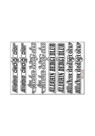 A5 Sticker 038 Tek Paket Çoklu Sticker Standart
