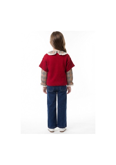Xo Kids Kız Çocuk 3lu Alt Üst Takım 3-7 Yaş 4777 Kırmızı