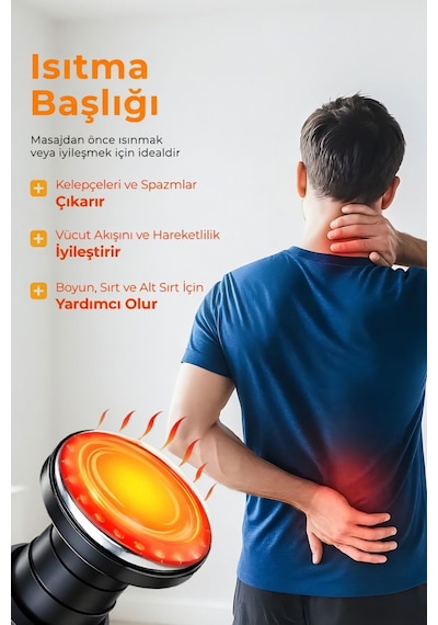 Sıcak Soğuk Masaj Aleti Titreşimli Masaj Aleti Lcd Ekranlı, 6 Başlıklı, 6 Kademeli, Type-c Şarjlı