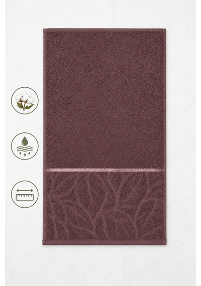 El Yüz Havlusu 50x90 Cm Kısmi Kadife Lunaria Collection 230 Gr Mürdüm