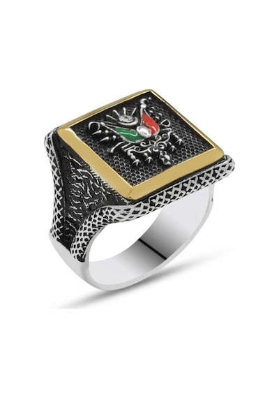 Gümüş Osmanlı Devlet Armalı Erkek Yüzük (551172430)