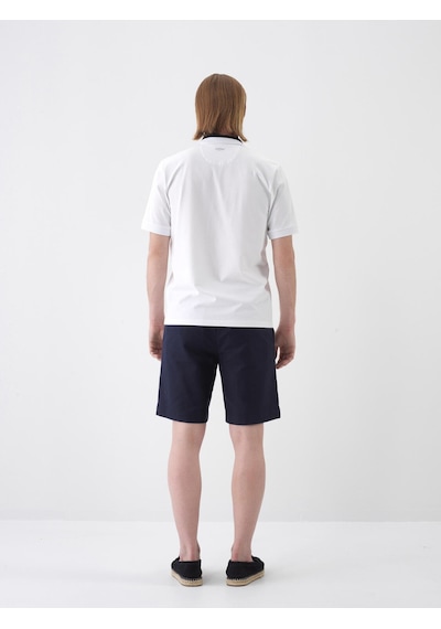 Xint Beyaz Pamuk Dokulu Slim Fit Tişört 502229