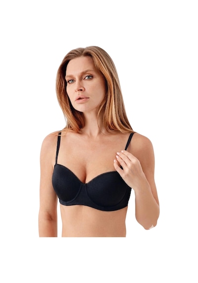 New Bra 7045-kadın Desteksiz B Cup Dantelli Sütyen Siyah