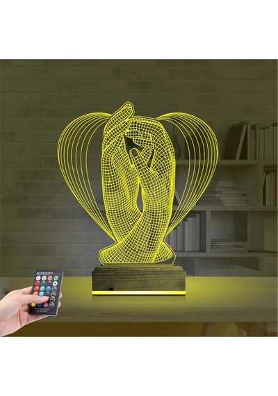 Luvivia Kalp El Sevgiliye Hediye 3d Lamba - Masa Gece Lambası