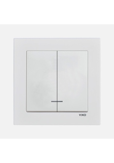 Viko Karre 55 Beyaz Isıklı Komütatör C1