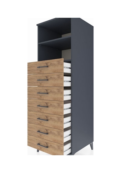 Kronos Dolap 2 Raflı 7 Çekmeceli 60x59x182 Antrasit-çam Antrasit Kronos Dolap 2 Raflı 7 Çekmeceli 60x59x182 Antrasit-çam Antrasit