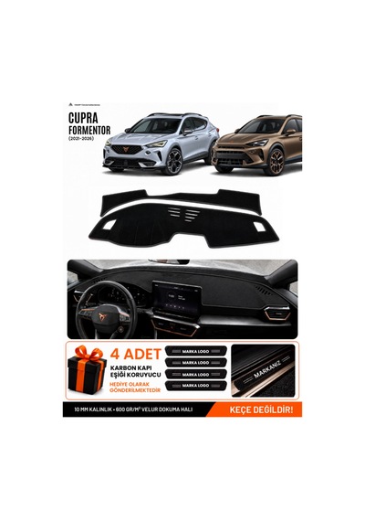 Cupra Formentor 2020-2026 Uyumlu Torpido Koruma, Torpido Örtüsü, Torpido Kılıfı - Siyah