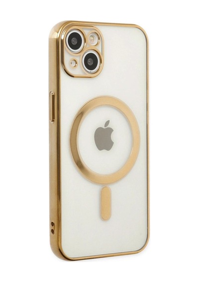 Apple İphone 14 Plus Kılıf Magneticsafe Lazer Silikon - Gold