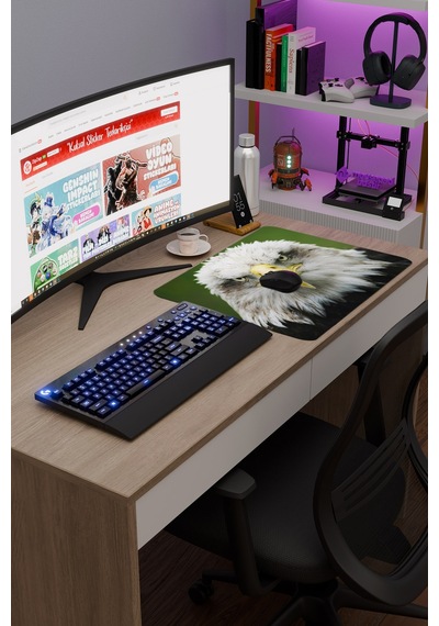 Kartal Kaymaz Dikişli Kauçuk Oyuncu Mousepad V1 - 48x40 Xl Gaming Mouse Pad Fare Altlığı