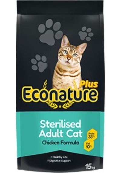 Econature Plus Tavuklu Kısırlaştırılmış Yetişkin Kedi Maması 15 Kg
