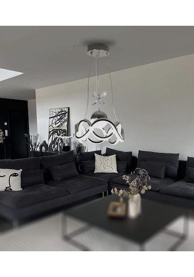 Tt333-1tpl-kr Tt Ayd. Dalgalı Model Krom Tek Toplu Led Avize Krom