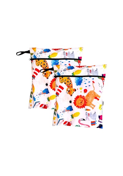 2 Adet, 30 X 35 Cm, Jungle Desen, Sıvı Geçirmeyen Çok Amaçlı Çanta, Ekonomik Set, Yıkanabilir Çok Renkli