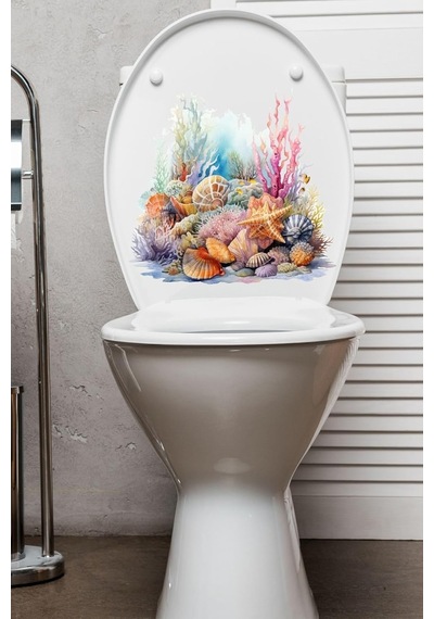 Deniz Yıldızları Deniz Kabukları Mercan Temalı Klozet Banyo Sticker Diğer
