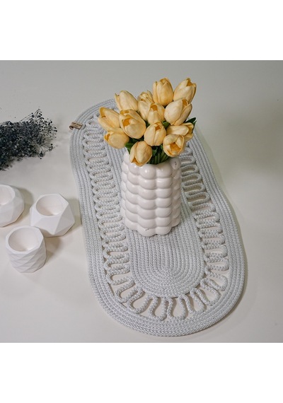 Zengin Design Home Zdh-801 Oval Runner Beyaz