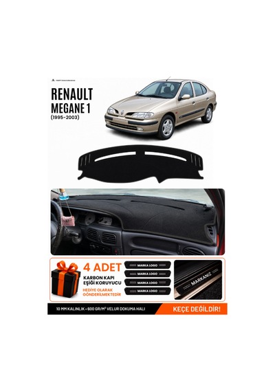 Renault Megane 1 1995-2003 Uyumlu Torpido Koruma, Torpido Örtüsü, Torpido Kılıfı - Siyah