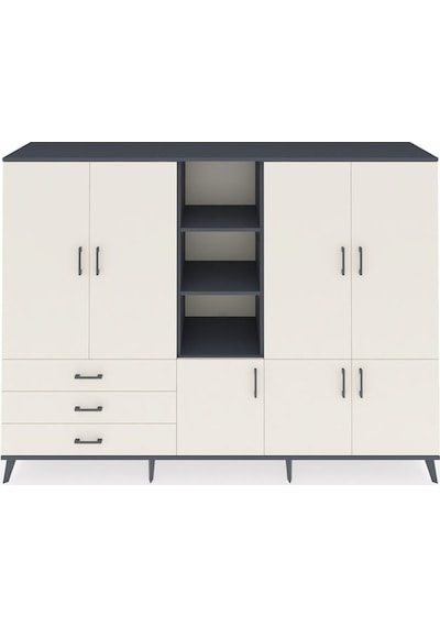 Hyperion Dolap 11 Raflı 3 Çekmeceli 7 Kapaklı 220x44x163 Antrasit Antrasit-aytaşı Hyperion Dolap 11 Raflı 3 Çekmeceli 7 Kapaklı 220x44x163 Antrasit Antrasit-aytaşı