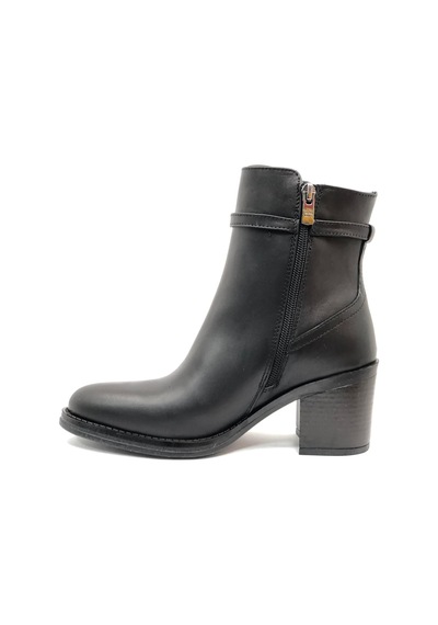 Greyder 34061 Zn Ankle Topuklu Deri Kadın Bot Siyah