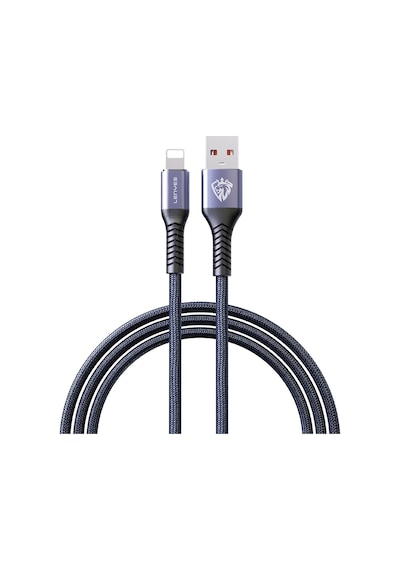 Lenyes Lc510 Usb-a To Lightning 2.4a Örgü Tasarımlı Hızlı Şarj Özellikli Şarj Kablosu 1m Siyah Siyah