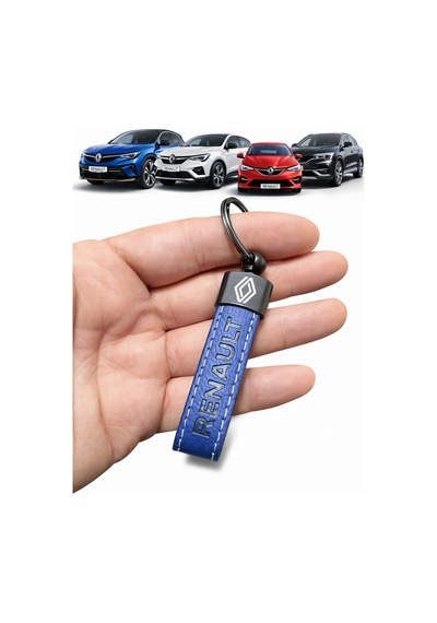 Renault Ve Logolu Anahtarlık Suni Deri Lacivert