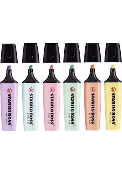 Stabilo Boss Pastel Renkler 6'lı Set Çok Renkli