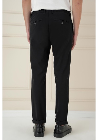 Efor Comfort Fit Beli Lastikli Yan Cep Siyah Jogger Pantolon P 1150 Siyah