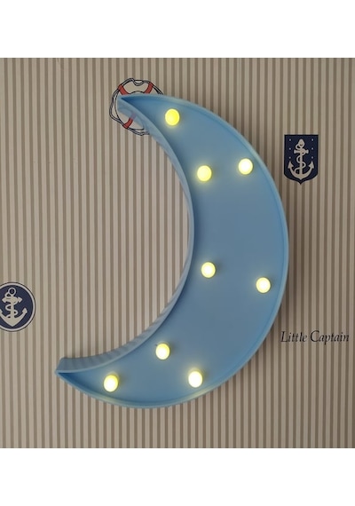 Dekoratif Led Ay Gece Lambası Mavi