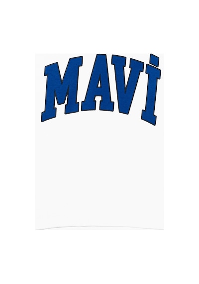 Mavi - Mavi Logo Baskılı Beyaz Kapüşonlu Sweatshirt 6610110-70057