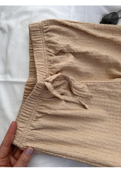 Intive Cool Comfort Waffle Kumaş Pamuklu Nefes Alabilir Basic Yazlık Jogger Pantolon Cepsiz Bej Intive Cool Comfort Waffle Kumaş Pamuklu Nefes Alabilir Basic Yazlık Jogger Pantolon Cepsiz Bej