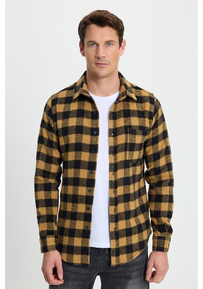 Tudors Erkek Slim Fit Dar Kesim Uzun Kollu Cepli Kareli Dama Desenli Kışlık Oduncu Gömlek-41692 Çok Renkli Tudors Erkek Slim Fit Dar Kesim Uzun Kollu Cepli Kareli Dama Desenli Kışlık Oduncu Gömlek-41692 Çok Renkli
