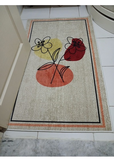 Bohemian 70 x 120 Cm Kaymaz, Organik Pamuk Taban Banyo Halısı Çok Renkli