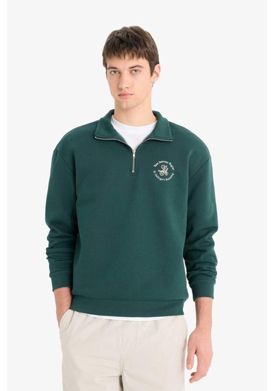 Defacto Boxy Fit Dik Yaka Fermuarlı Baskılı Sweatshirt E9416ax25augn536 Yeşil Defacto Boxy Fit Dik Yaka Fermuarlı Baskılı Sweatshirt E9416ax25augn536 Yeşil