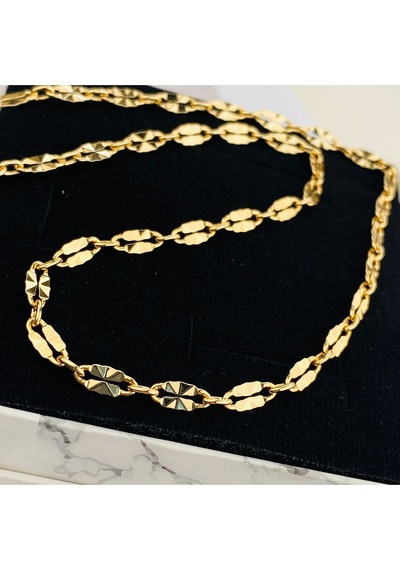 Ezme Kolye Kadın İtalyan Ezme Kolye Ezme Pullu Gold 50cm Gold