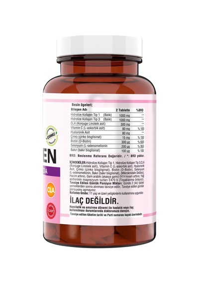 Ncs Type 1-3 Balık Kolajen Cla Biotin 90 Tablet Çinko Collagen