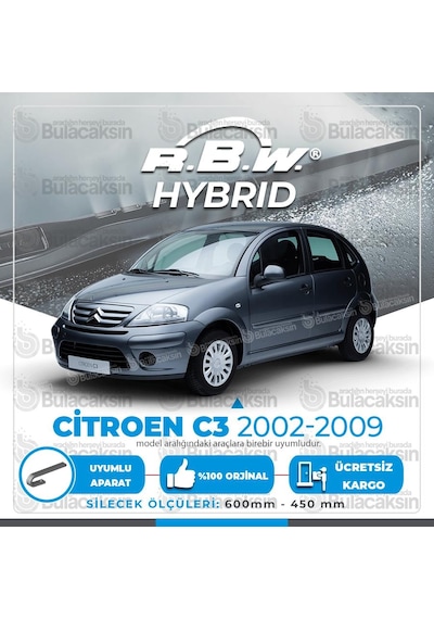 Citroen C3 HB Ön Silecek Takımı (2002-2009) RBW Hibrit