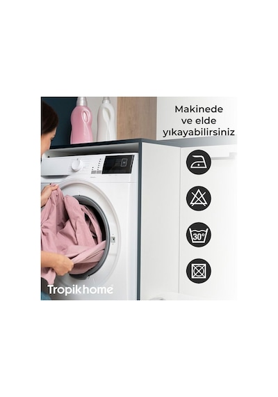 Duş Perdesi Mermer Desenli Banyo Perdesi Çift Kanat 2x120x200cm 16 Adet C Halka Hediyeli Diğer