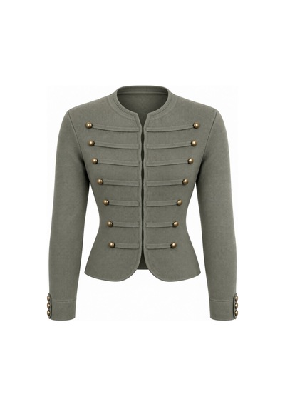 Verymoda Çift Ssıra Düğme Blazer Triko Ceket K-238 Haki