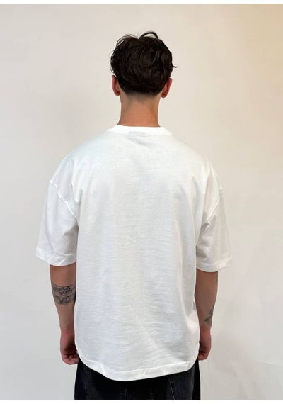 Zaee Studio Renge Renk Oversize Baskılı Tişört Beyaz